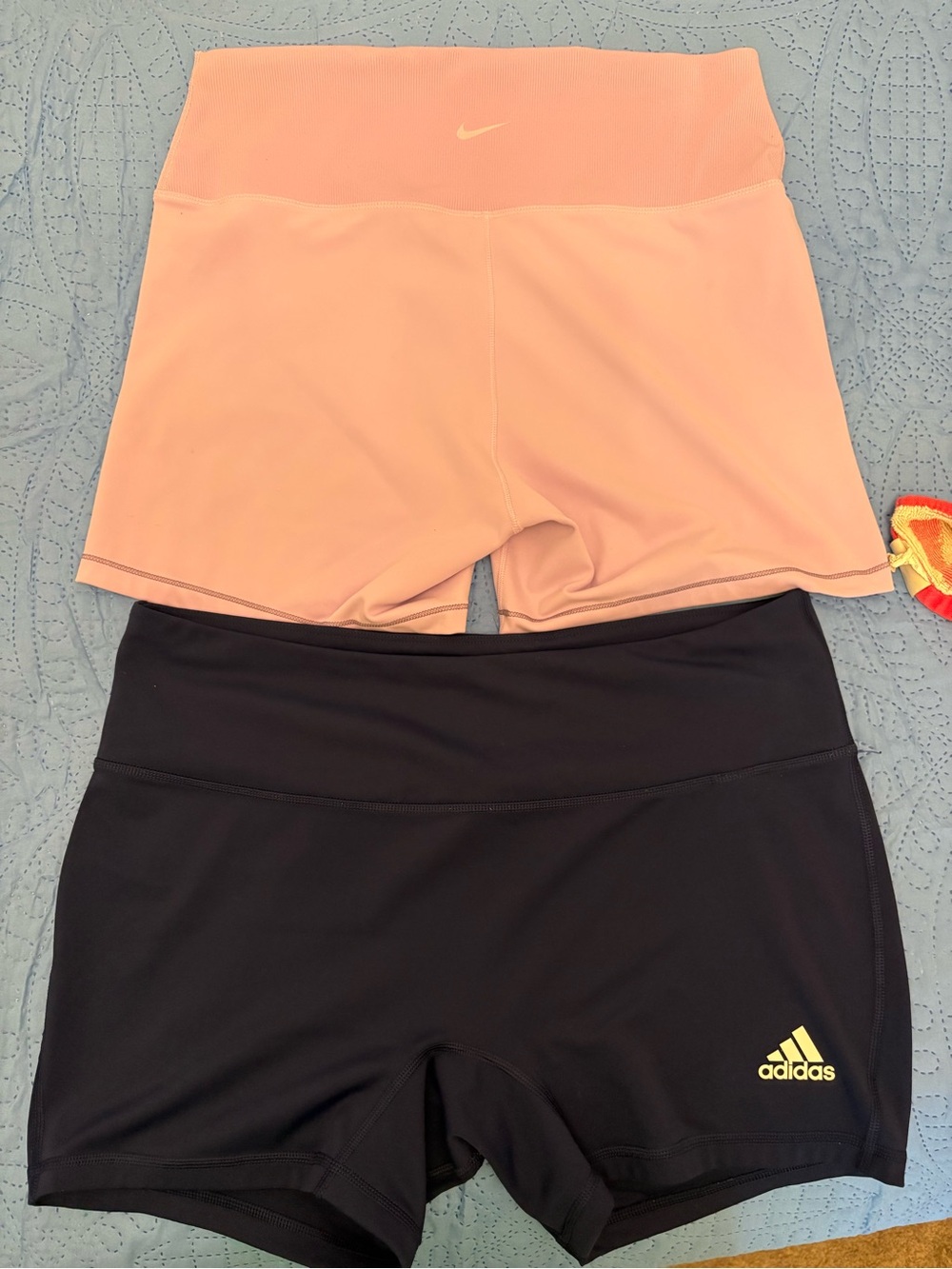 Women’s Nike lilac High-Waist Active Shorts and adidas shorts 2 pair lot